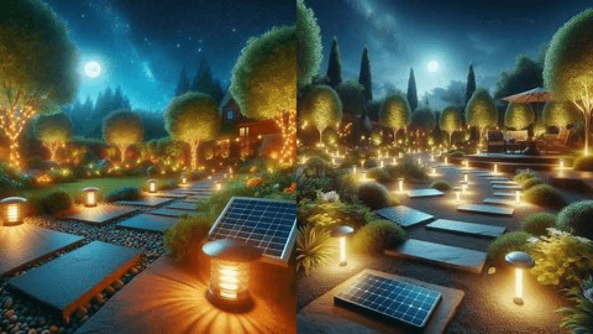 lampadas solaraes para jardins